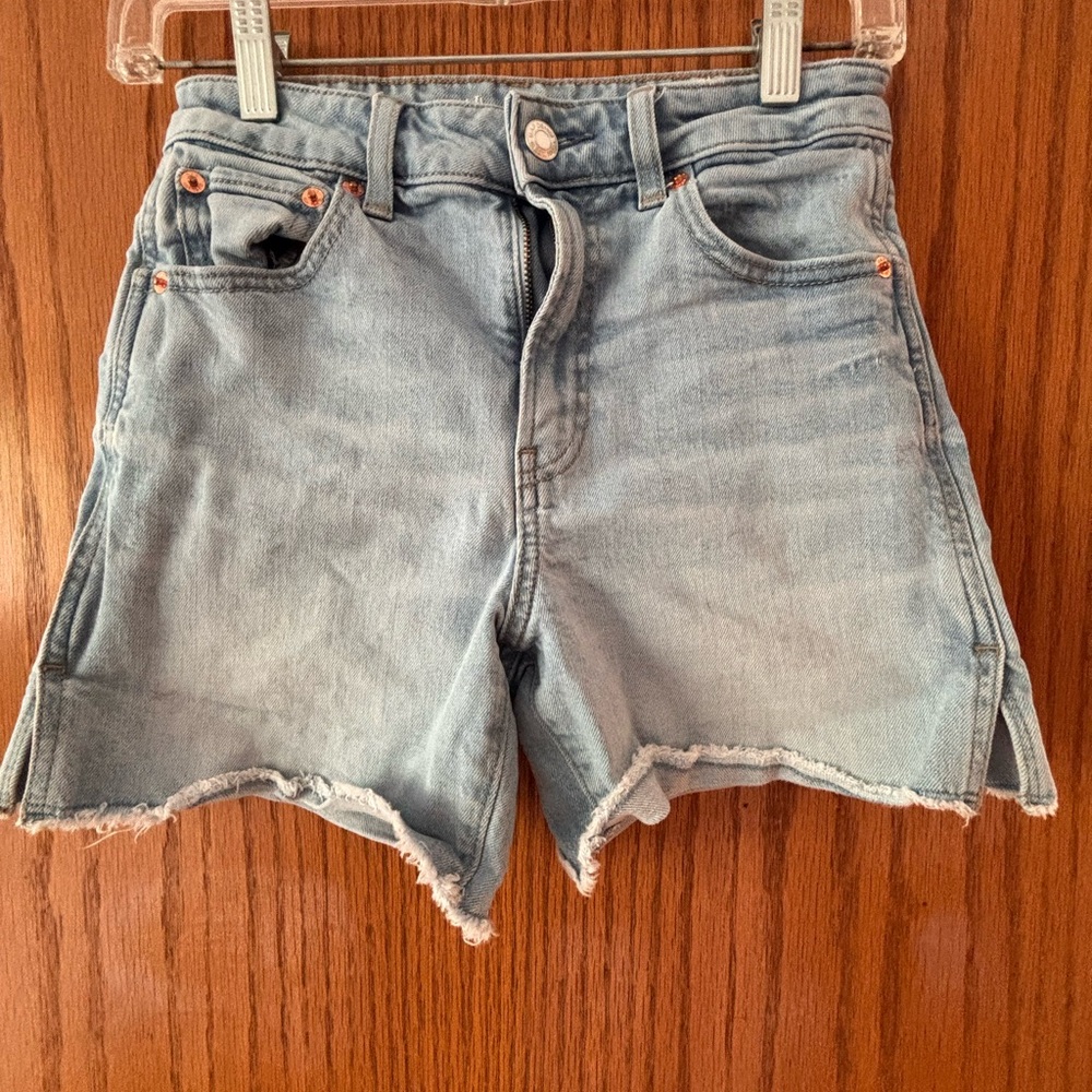 GAP Teen Sky High High-Rise Denim Shorts Light Wash Cutoff Size 12